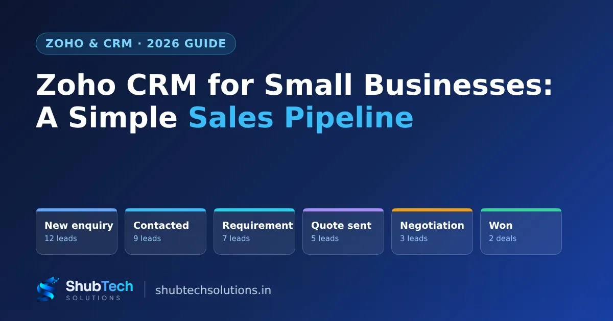 Zoho CRM for Small Businesses: How to Set Up a Simple Sales Pipeline