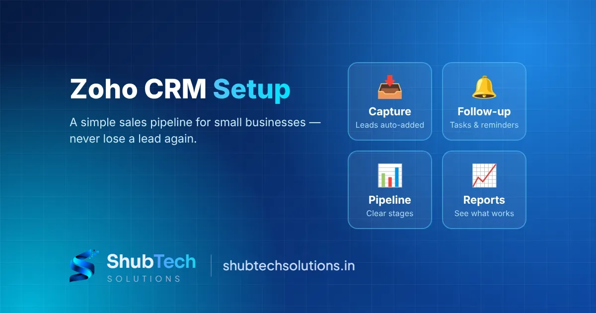 Zoho CRM Setup for Small Businesses: A Simple Sales Pipeline (2026 Guide)